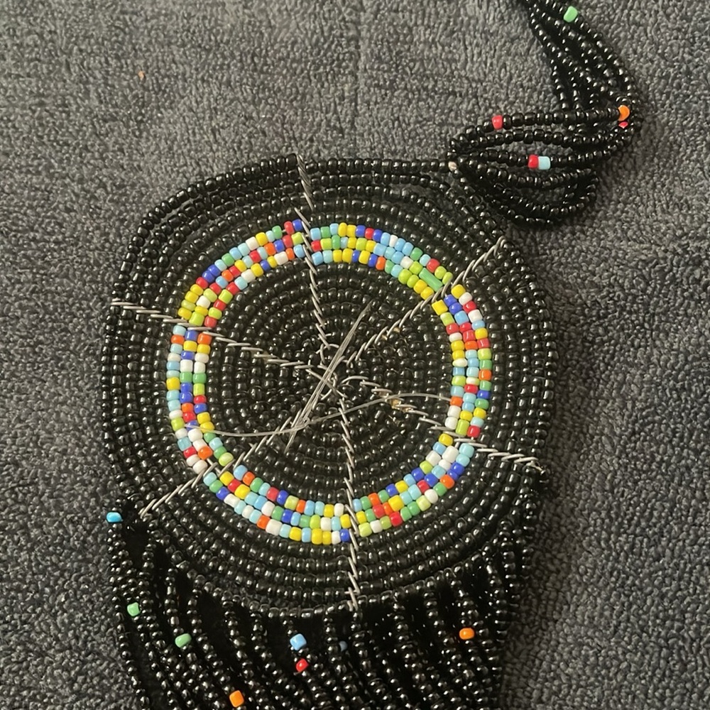 Authentic Navajo Hand Beaded Dream Catcher Necklace. - Picture 5 of 7